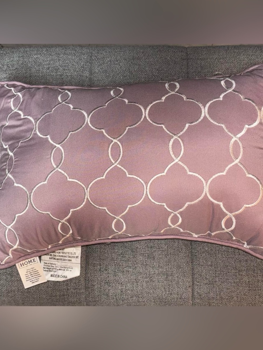 jcpenney Mauve Decorative Pillow with Metallic Trellis Embroidery